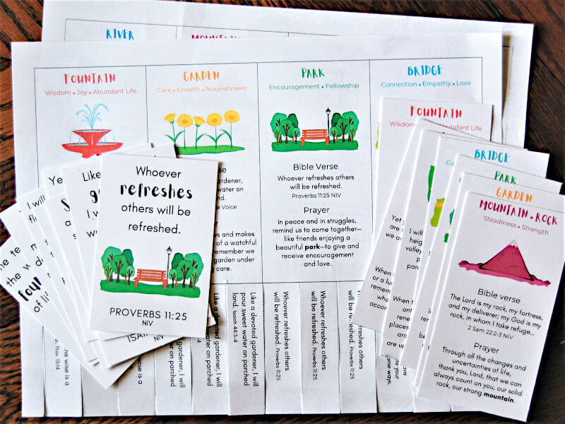 Bible Verse cards, tear-off sheets, and bookmarks to encourage kids- free download - free printable
