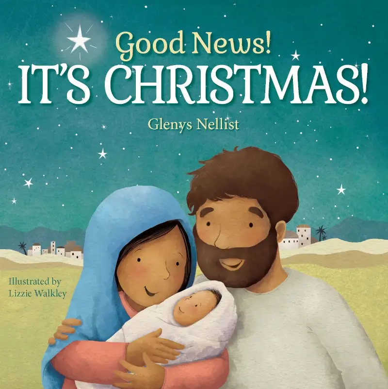 Good News! It's Christmas! Christmas Board Books for Kids - Mary and Joseph looking at baby Jesus